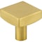Jeffrey Alexander 1-1/8" Overall Length Brushed Gold Square Dominique Cabinet Knob 845BG - alternate 1